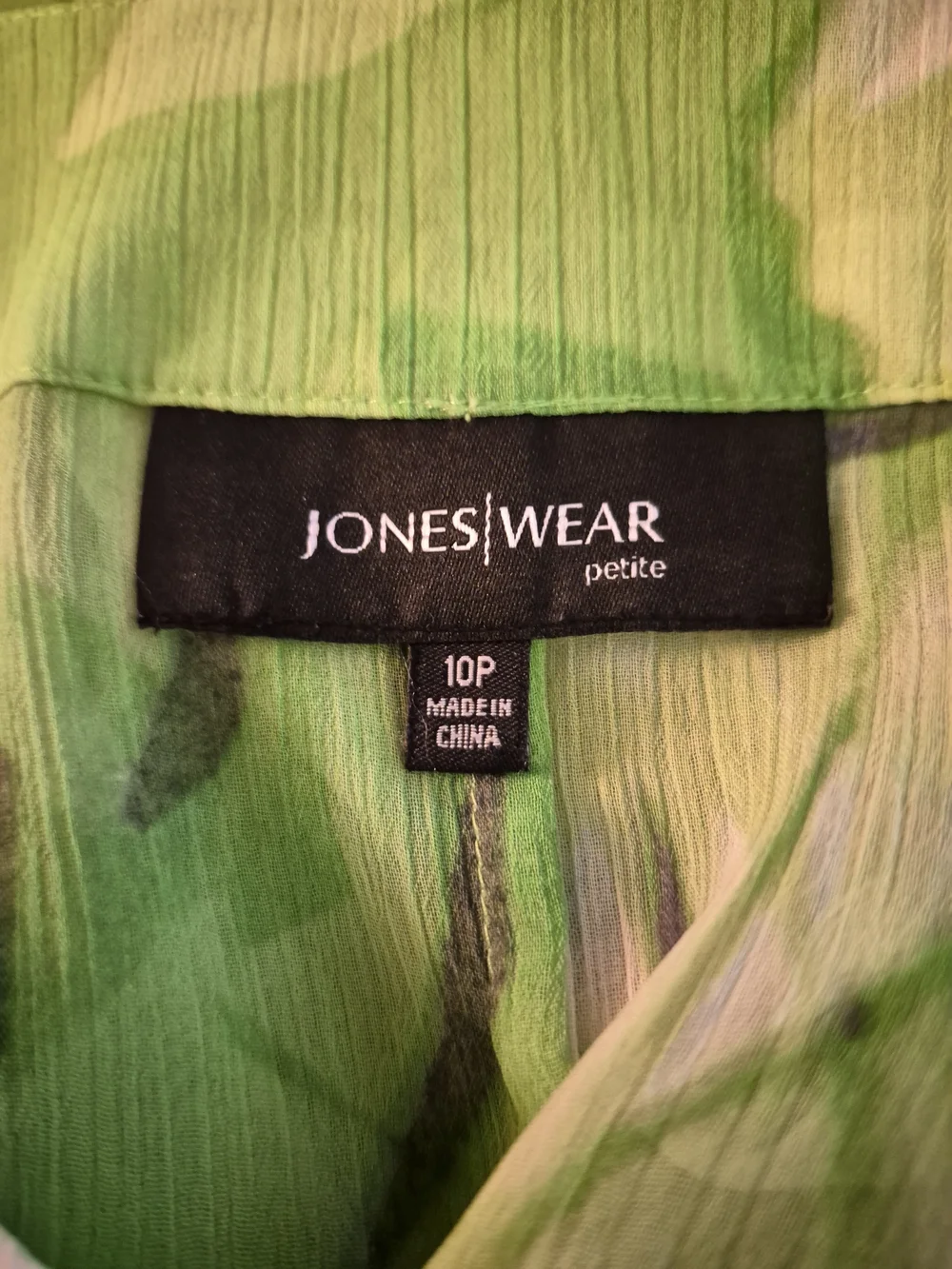 Jones Wear Sheer Blouse with Studded Scoop Neck Size 10 Petite